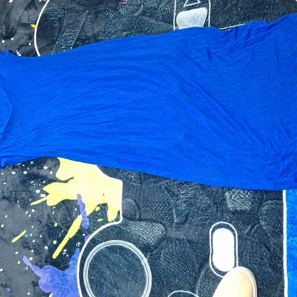 Blue short sleeve vneck dress size medium - Picture 3 of 4